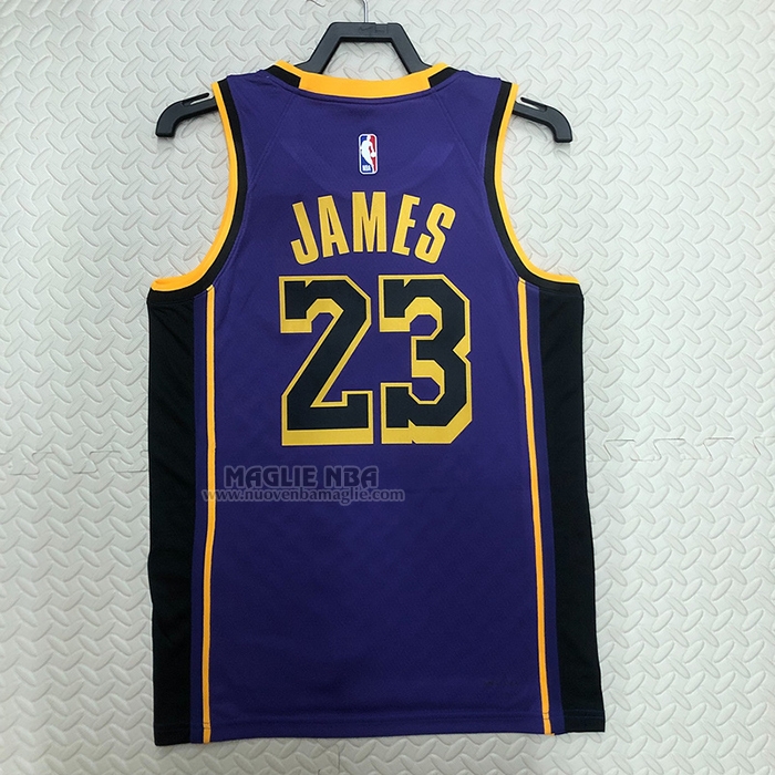 Maglia
 LeBron James NO 23 Los Angeles Lakers Statement 2022-23 Viola

